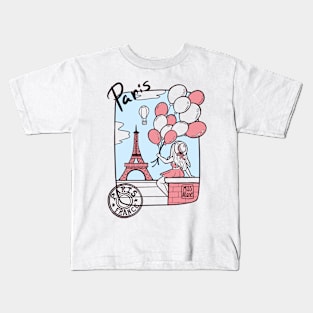 Paris France Balloons Kids T-Shirt